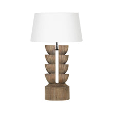 Load image into Gallery viewer, Carved Wooden Table Lamp
