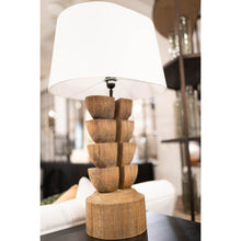 Load image into Gallery viewer, Carved Wooden Table Lamp