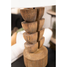 Load image into Gallery viewer, Carved Wooden Table Lamp
