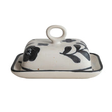 Load image into Gallery viewer, Hand-Painted Stoneware Butter Dish