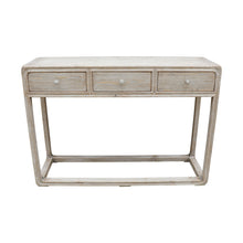 Load image into Gallery viewer, 47" Ming Console Table With 3 Drawers Weathered Whitewash