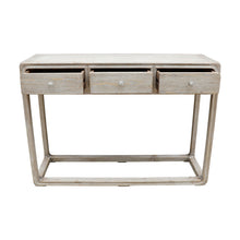 Load image into Gallery viewer, 47" Ming Console Table With 3 Drawers Weathered Whitewash