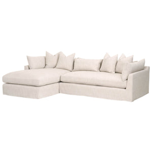 Haven - 110" Bisque Slipcover Sectional (L/R Chase)