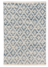 Load image into Gallery viewer, Melange Diamond Blue Woven Cotton Rug