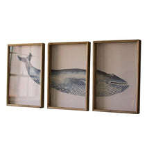Load image into Gallery viewer, Triptych Whale Wall Art S/3
