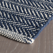 Load image into Gallery viewer, Herringbone Woven Cotton Rug - Indigo
