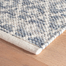 Load image into Gallery viewer, Melange Diamond Blue Woven Cotton Rug