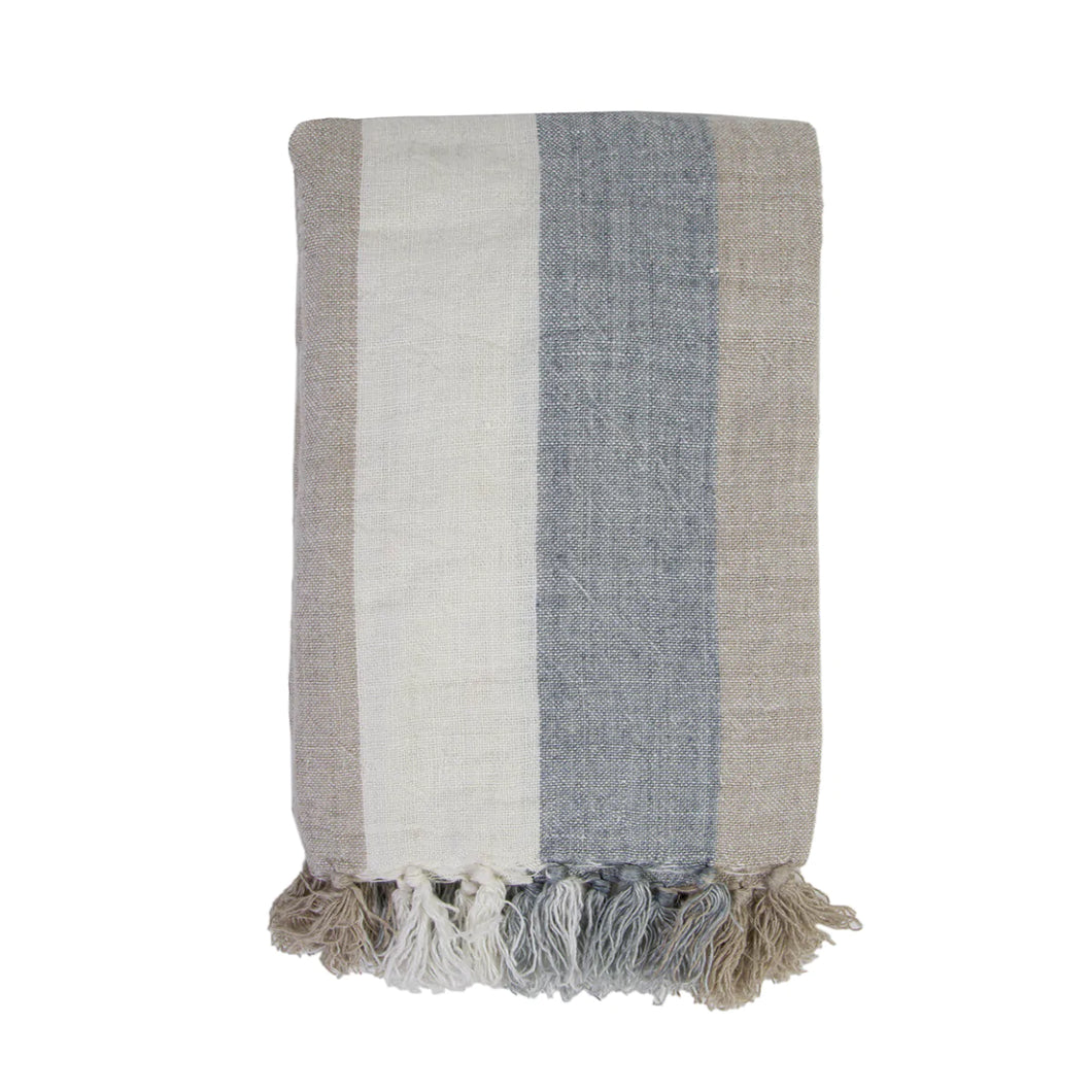 Monterey Oversized Throw- Ocean/Natural by Pom Pom at Home