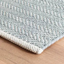 Load image into Gallery viewer, Herringbone Woven Cotton Rug - Swedish Blue