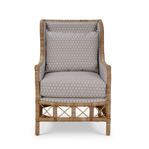 Hampton Rattan Wing Chair in Natural Rattan