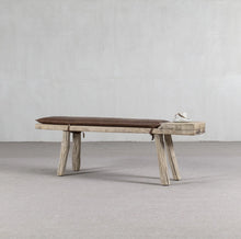 Load image into Gallery viewer, One Of a Kind Leather Bench 68"

