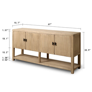 4 Door Wood Sideboard - 67"