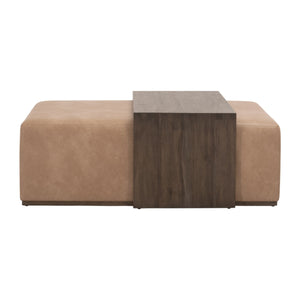 Dovetail Upholstered 54" Coffee Table - 2 Finishes