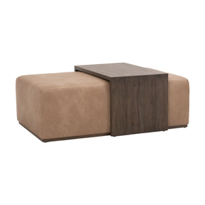 Dovetail Upholstered 54" Coffee Table - 2 Finishes