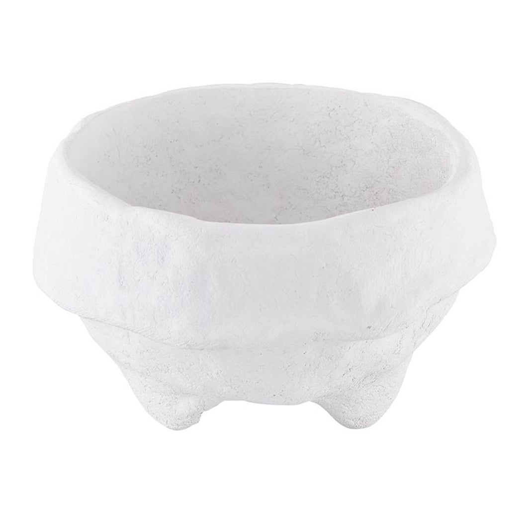 Paper Mache Bowl - White