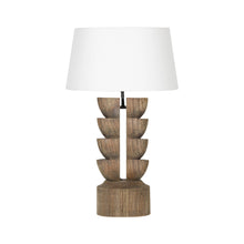 Load image into Gallery viewer, Carved Wooden Table Lamp
