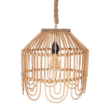 Load image into Gallery viewer, Maris 13&quot; Rattan Scalloped Edge Pendant - Natural
