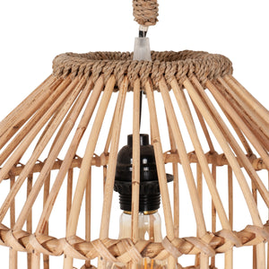 Maris 13" Rattan Scalloped Edge Pendant - Natural