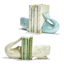 Load image into Gallery viewer, BOOKEND WHALE TALE 2 PC BOOKEND SET ASST 2 COLORS
