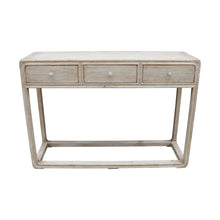 Load image into Gallery viewer, 47&quot; Ming Console Table With 3 Drawers Weathered Whitewash

