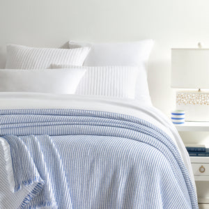 Santo Stripe Blue Coverlet by Pine Cone Hill