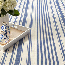 Load image into Gallery viewer, Hampshire Stripe Cobalt Woven Cotton Rug
