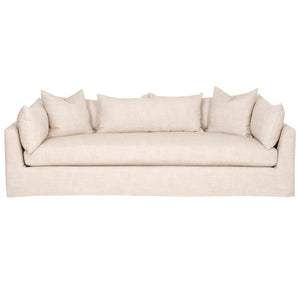 Haven - 96" Bisque French Linen Slipcover Sofa