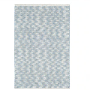 Herringbone Woven Cotton Rug - Swedish Blue