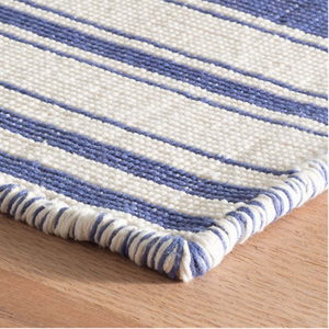 Hampshire Stripe Cobalt Woven Cotton Rug