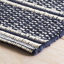 Load image into Gallery viewer, Archer Navy Woven Cotton Rug
