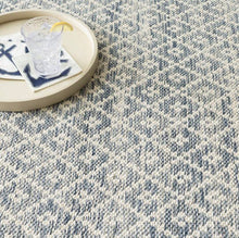 Load image into Gallery viewer, Melange Diamond Blue Woven Cotton Rug
