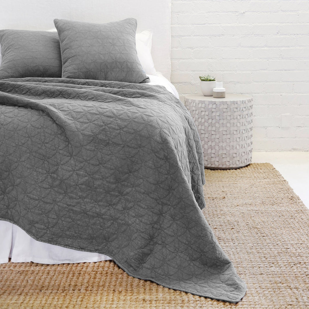 Oslo Grey Denim Blanket by Pom Pom at Home