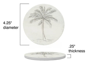 White Palm Tree Coaster