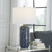 Load image into Gallery viewer, Blue Ceramic Table Lamp
